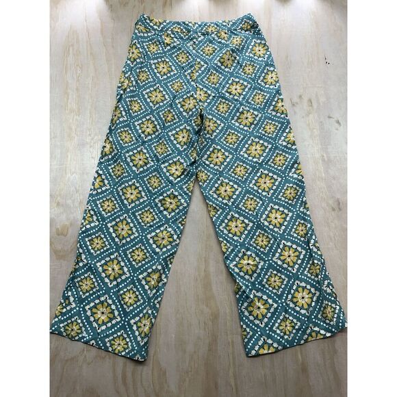 O’neill Women’s Beach Pants Sz 28 Green Floral 100% Viscose Ankle Cropped - Picture 4 of 4